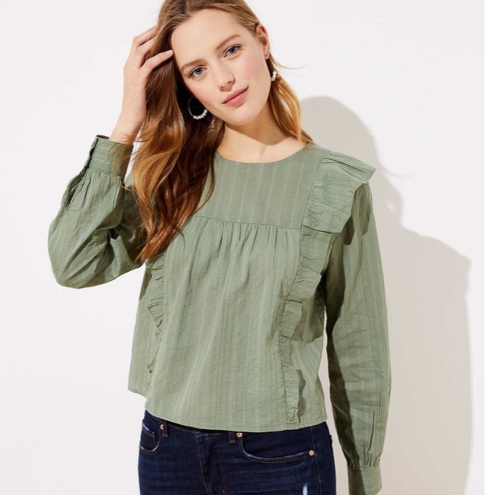 Loft - ruffle cropped blouse